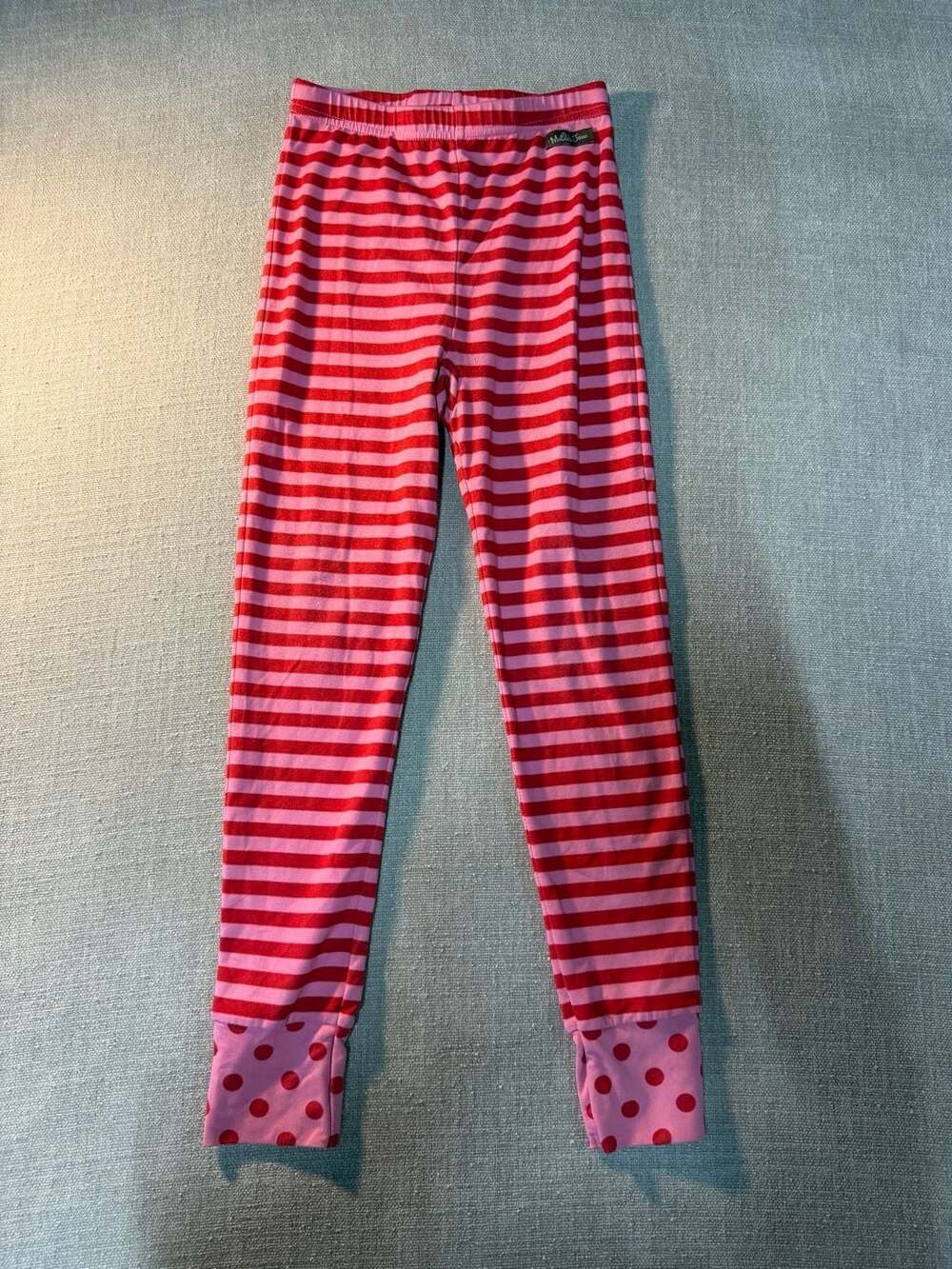Matilda Jane Girls Striped Leggings with Polka Dot Cuffs